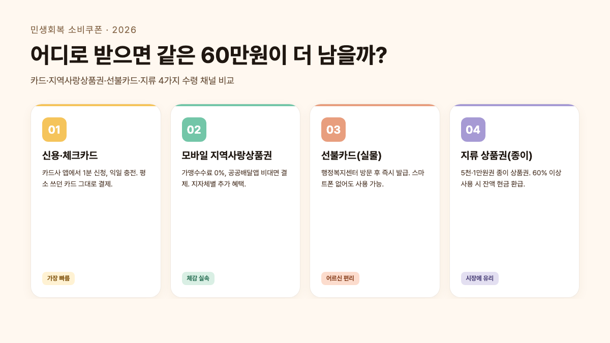 60만원 소비쿠폰 이번 주 들어와요, 카드·지역화폐 중 어디가 더 이득일까요
